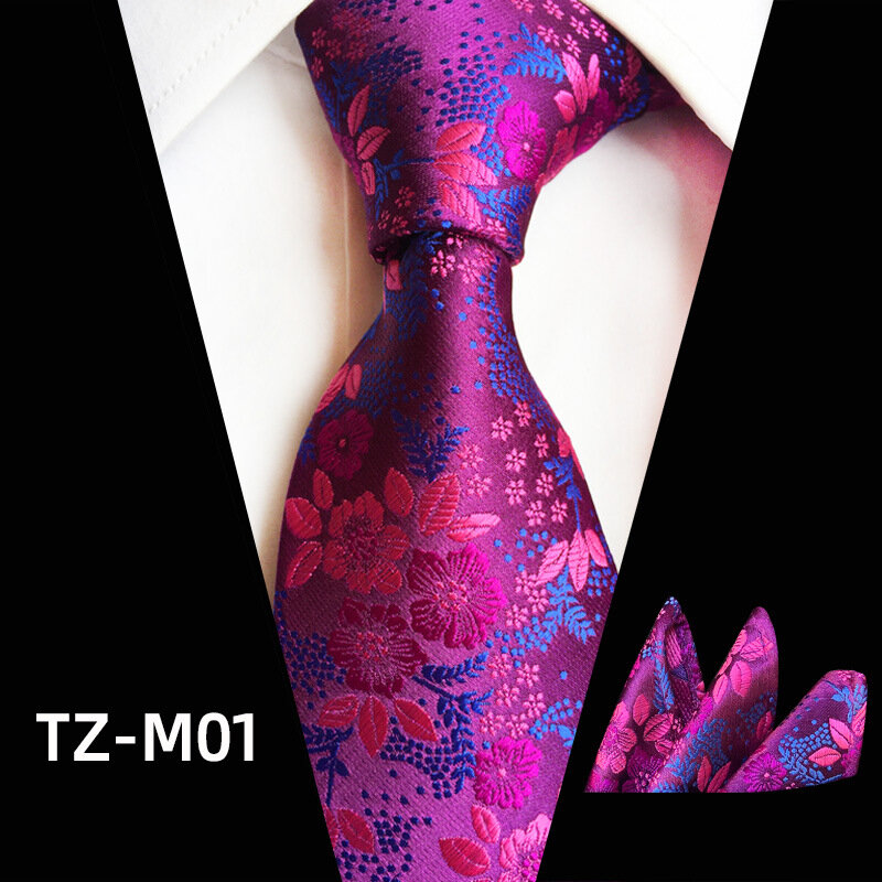 Conjunto de bufanda cuadrada para hombre, corbata multicolor, flor fragmentada, accesorios de traje de fiesta, pañuelo