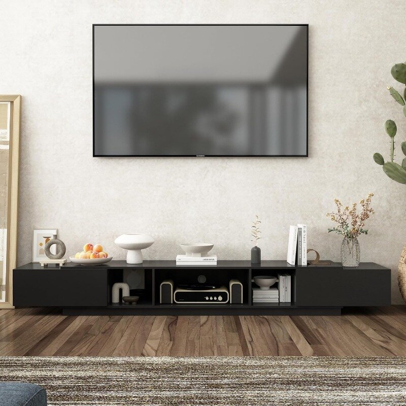 Modern TV Stand for 100+ Inch TVs, Entertainment Center with 2 Drawers & Shelves, Large Media Console Table TV Cabinet