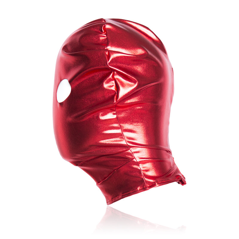 Patent Leather Headgear with Open Eyes Face Mask RolePlay Tools BDSM Adult Flirting Sex Play Toys For Women and Couples Pleasure