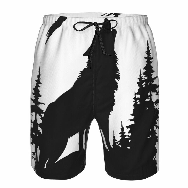 Schnell trocknen Sommer Herren Beach Board Shorts Slips für Mann Badehose Beach wear Wölfe heulen