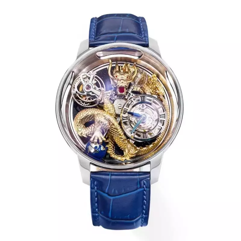 2024 Latest JACOB Mechanical Tourbillon Watch Crystal Material Waterproof Celestial Dragon Men's Limited Edition Watch