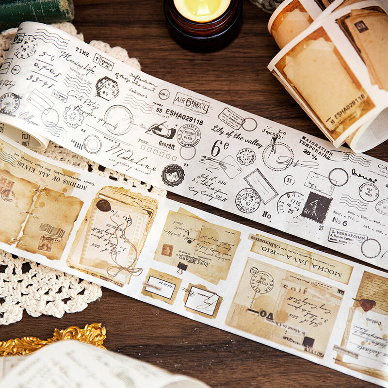 Handmade ManusFitting papel de escrita, fita padrão Vintage Washi, conta mão, Scrapbooking, cadernos DIY, suprimentos planejador estético