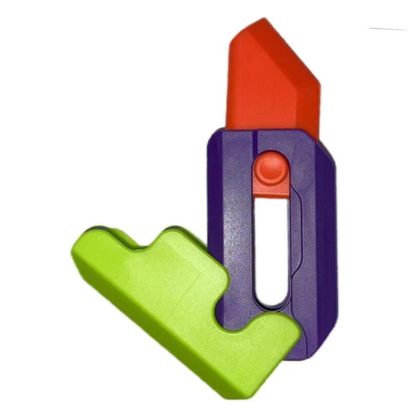 New 3D Carrot Gravity Knife Fidget Toys Children Decompression Push Card Luminous Toy Gravity 3D Printing Plastic Carrot Knife