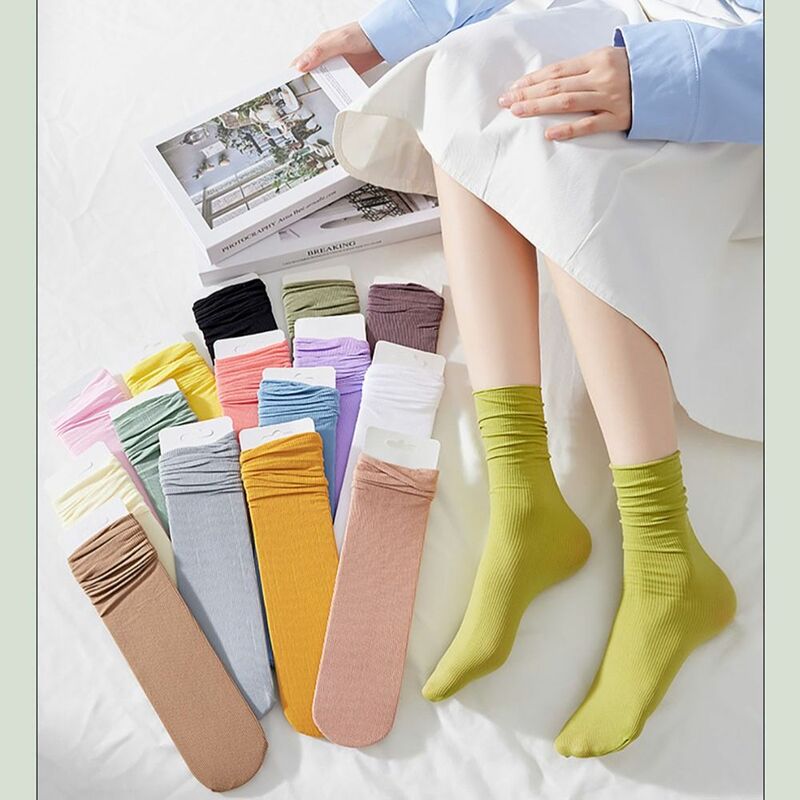 Calcetines cortos transpirables de plástico, medias suaves, informales, de Color sólido, novedad