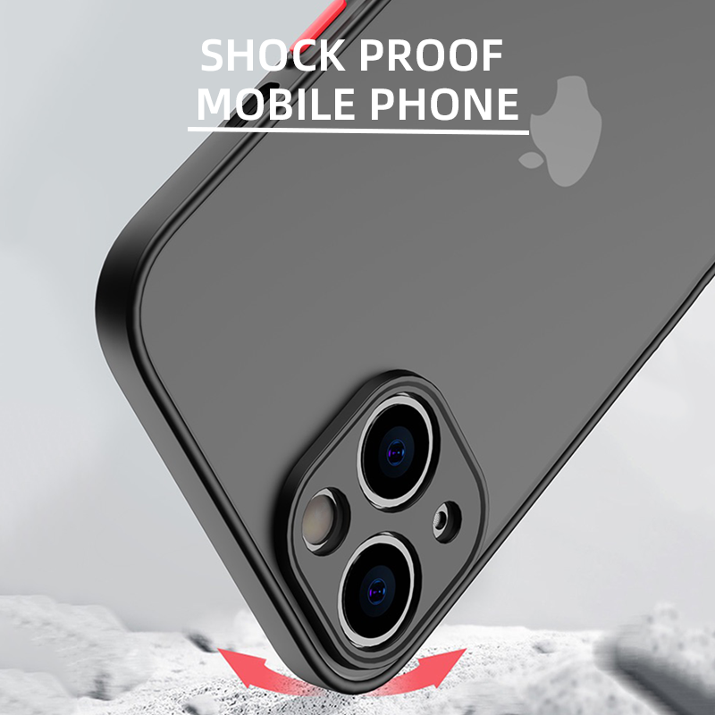 Shockproof Armor Matte Case For iPhone 15 14 13 12 11 Pro Max XR XS X 7 8 Plus SE Mini Luxury Silicone Clear Hard PC Cover Capa