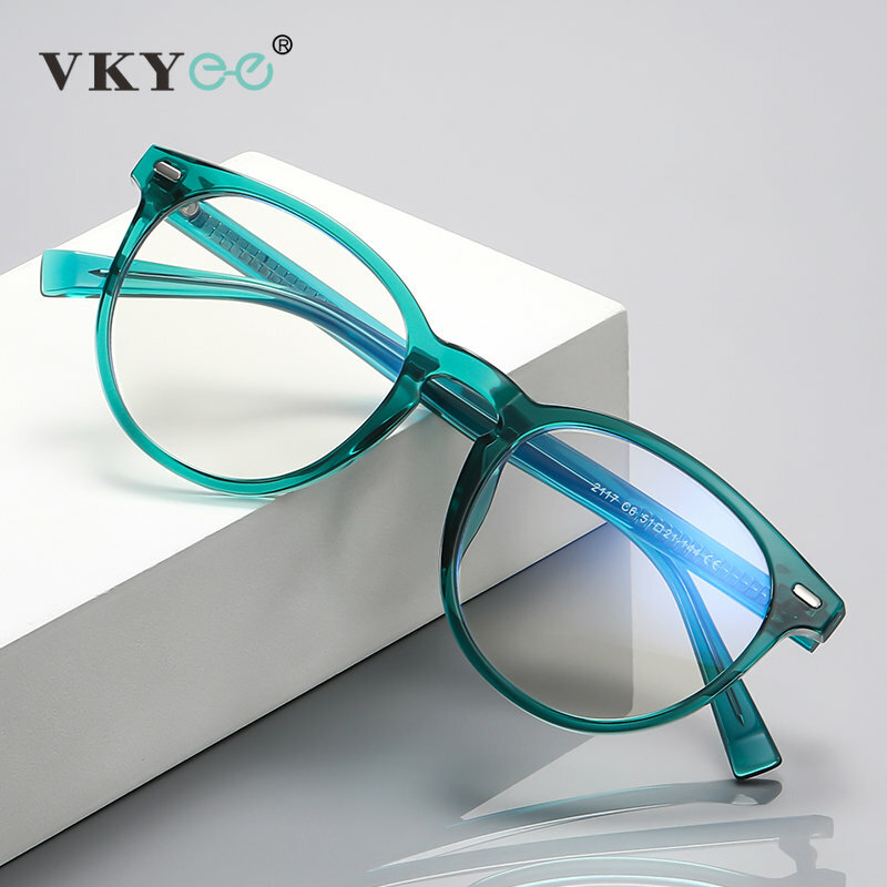 VICKY Unisex Retro Round Myopia Prescription Reading Glasses Women Anti Blue Light Blocking Optical Eyeglasses Frame Men PFD2117