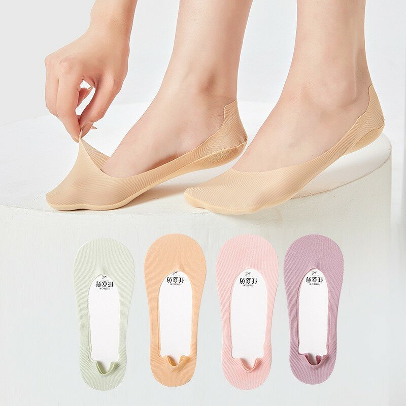 Women's Socks Ice Silk Shallow Mouth Thin Comfortable Breathable Versatile Women's Summer Slippers Ankle Socks Woman Y103