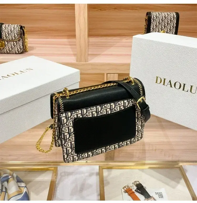 Bolso cuadrado pequeño con paneles para mujer, bandolera bordada de alta calidad, de diseñador famoso, 2024