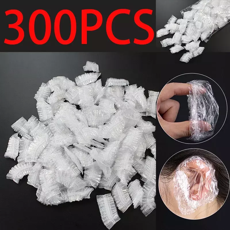 300PCS Unisex Disposable Ear Cove Hairdressing Earmuffs Waterproof Clear Ear Protection Bath Shower Earmuff Cleaning Accessories