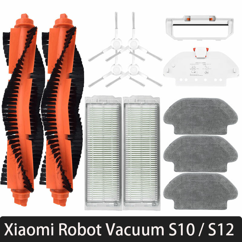 For Xiaomi Robot Vacuum S10 S12 T12 B106GL/ Mop 2S XMSTJQR2S / 3C B106CN Parts Accessories Main Side Brush Filter Mop