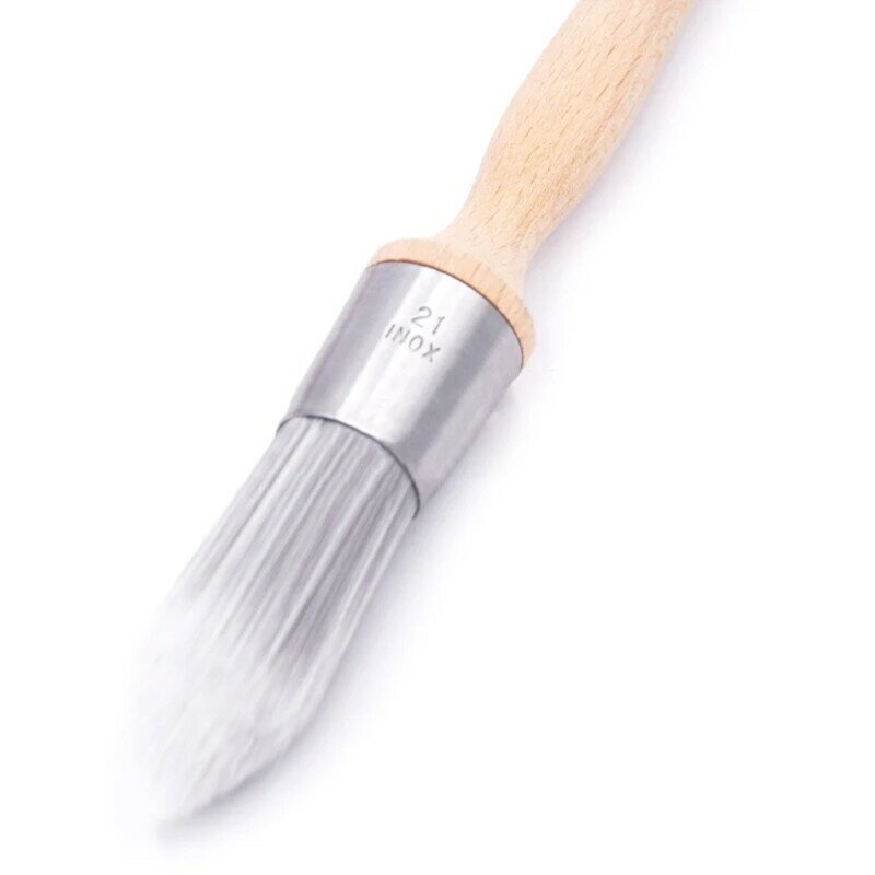 Профессиональный набор кистей для рисования круглых окон с длинной деревянной ручкой для резки, Прямая поставка