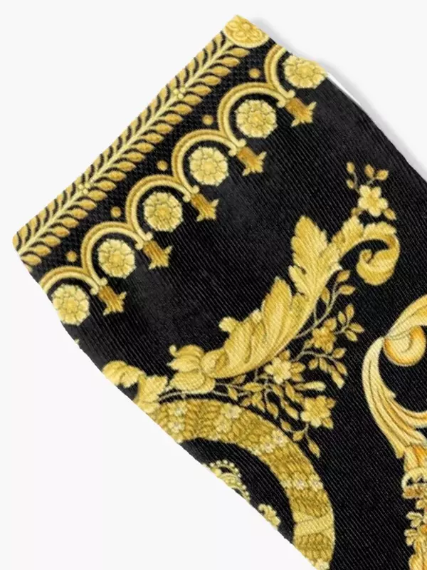 Baroque Greek ornament GoldenMeander Meandros VINTAGE Socks cute Children's kawaii basketball Socks Male Women's