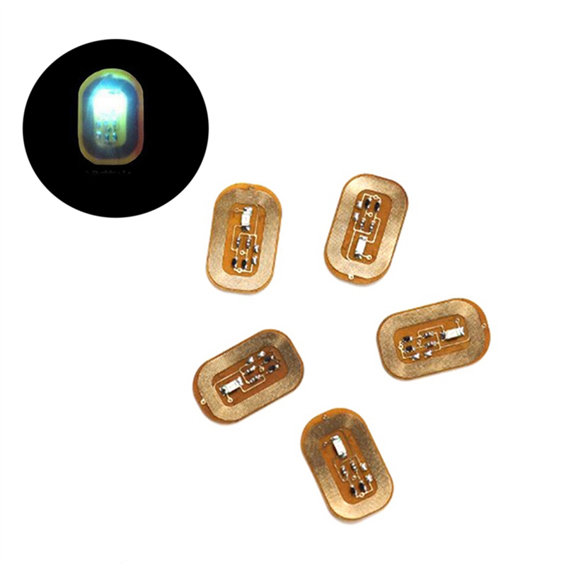 5Pcs NFC Flash Nail Sticker LED Bare Chip Intelligent Luminous Nail Lamp Nail Sticker Enhancement, Light Blue