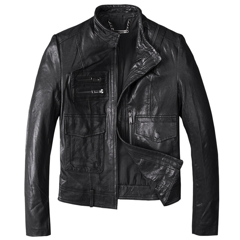 100% genuíno jaqueta roupas de inverno das mulheres 2023 coreano moto biker natural casaco pele carneiro feminino casacos couro real
