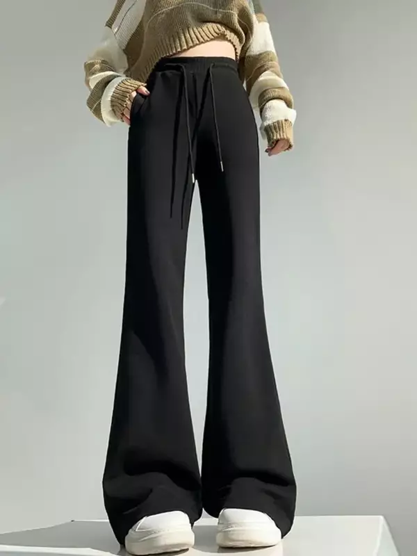 Woman Flare Pants Fashion Streetwear Slim High Waist Soft Sports Pants for Women Sexy Bell Bottom Casual Long Trousers Z772