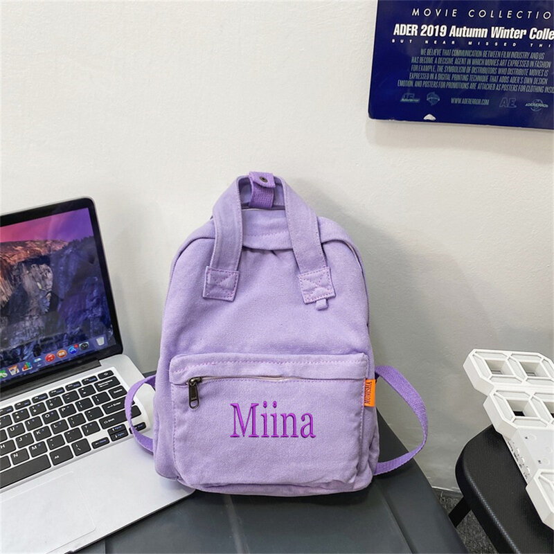 New Washable Canvas Backpack Handbag Customized Women's Simple and Leisure College Student Schoolbag High School Campus Backpack