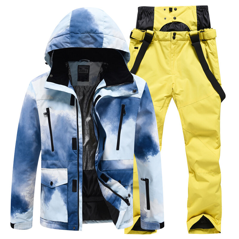 -30 ℃ men and women Ski suit set Suitable for outdoor and indoor skiing activities Windproof, snowproof, warm and breathable