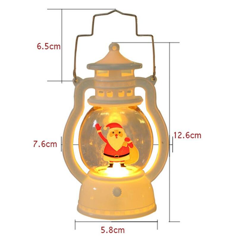 Christmas Lantern Decorative Christmas Tree Lighting Santa Snowman Christmas Tree Led Lantern Lamp With Hanging Ring