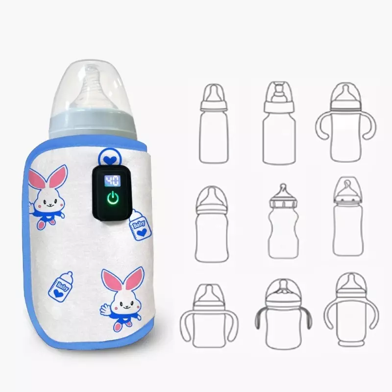 Bolsas calentadoras leche USB, calentador agua viaje, pantalla Digital, calentador biberones para bebé, cochecito