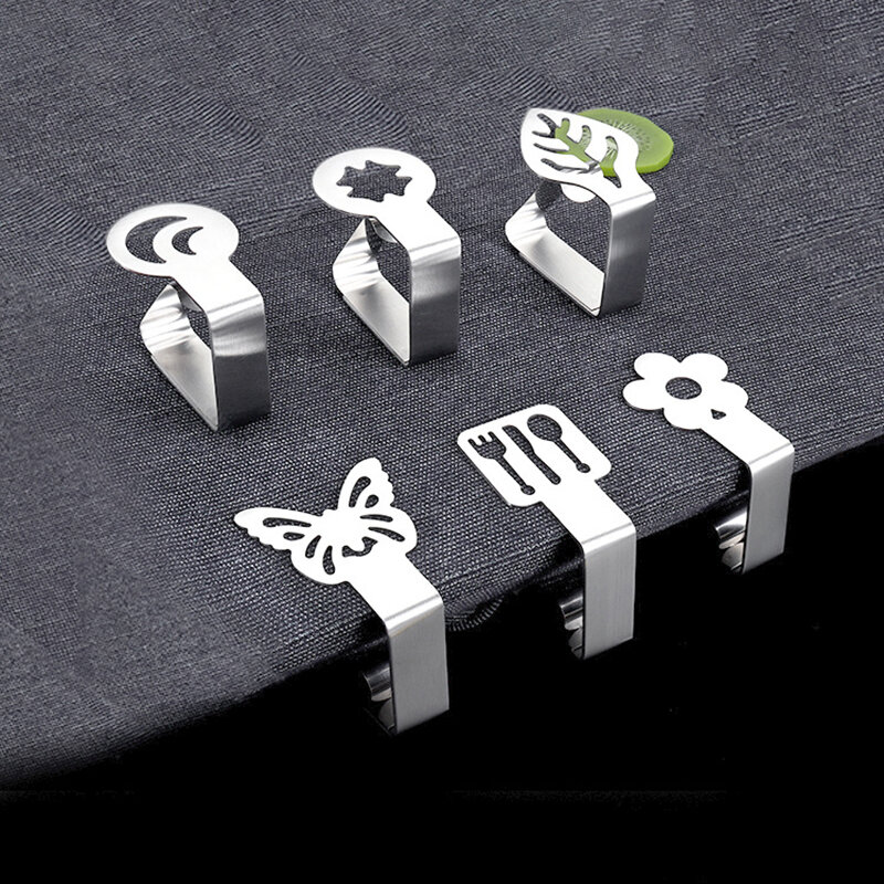 Stainless Steel Tablecloth Clip Creative Patterns Table Cloth Fixing Tool Clip Picnic Table Cover Clamp