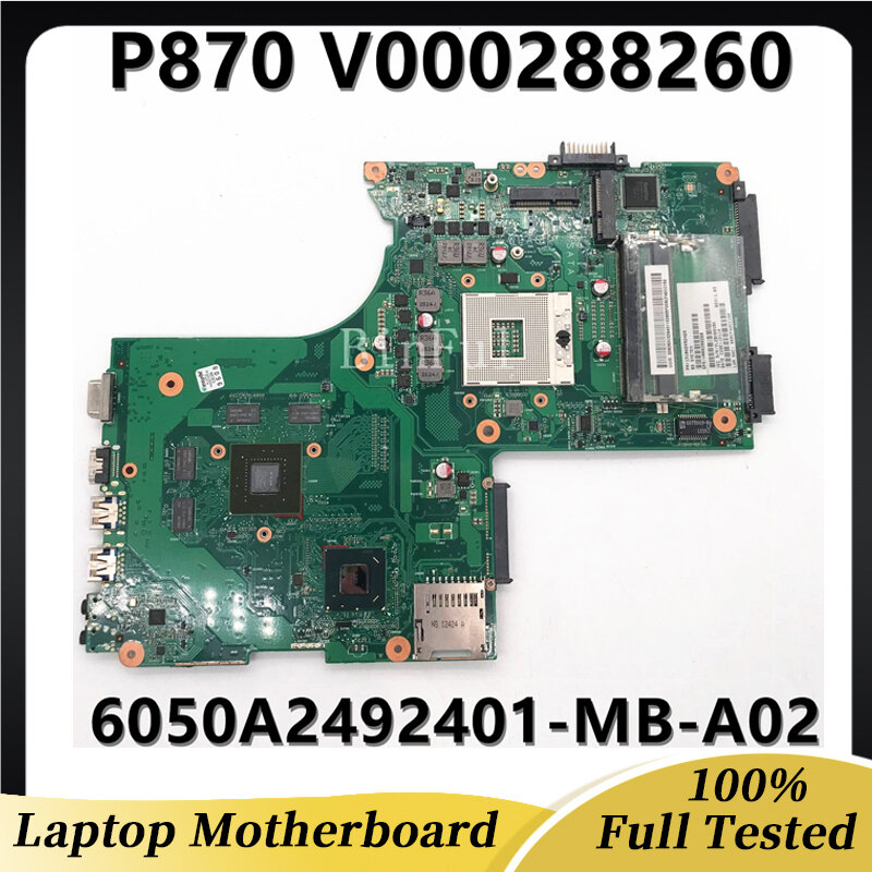 V000288260 6050a2492401-mb-a02 alta qualidade mainboard para toshiba satélite p870 p875 computador portátil placa-mãe gt630m hm76 100% testado