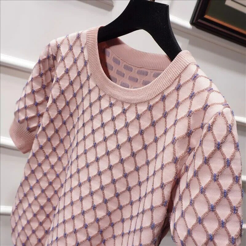 Designer di marca di lusso Xiao Xiang Feng 2024 estate maglia 2 pezzi Set manica corta Top gonna per le donne maglieria vestito abbigliamento