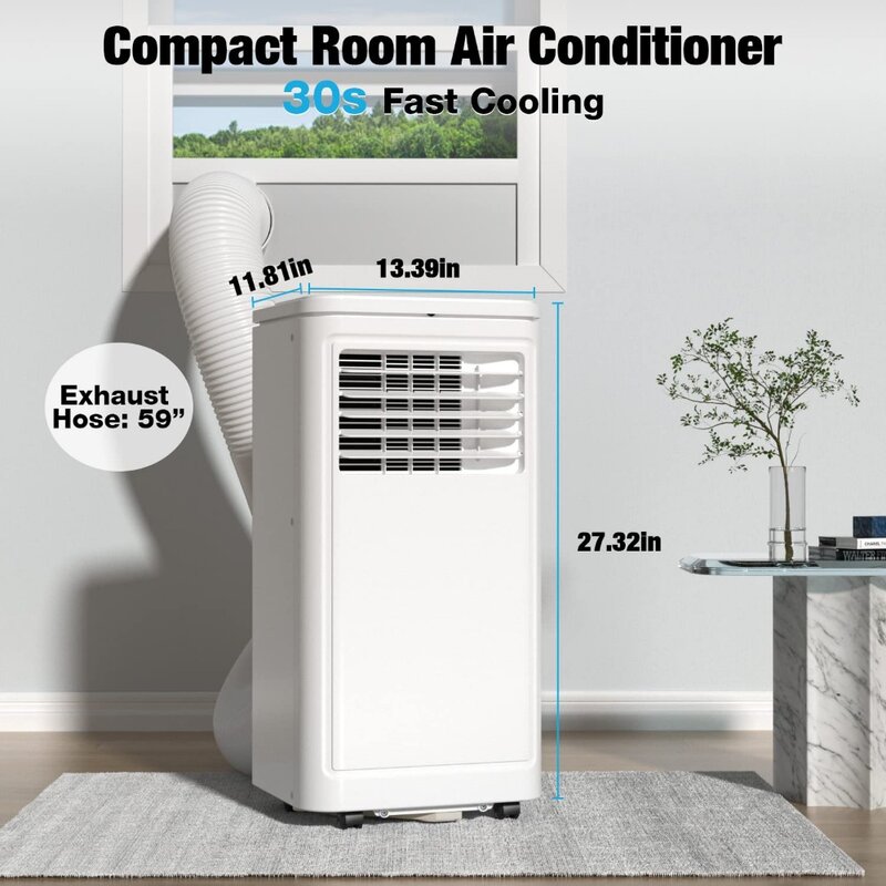 Climatiseur portable, climatiseur portable de 8000BTU pour le refroidissement de la pièce, 350 pieds carrés, unité AC portable avec aquarelle dégradée