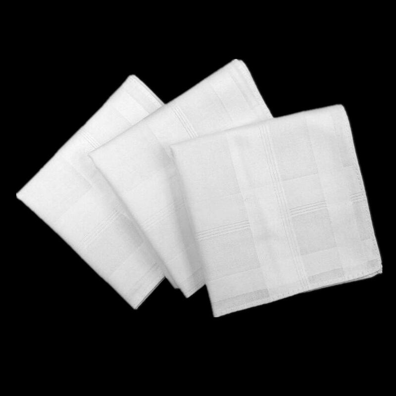 12 sztuk męska bawełna klasyczna solidny biały kwadratowa