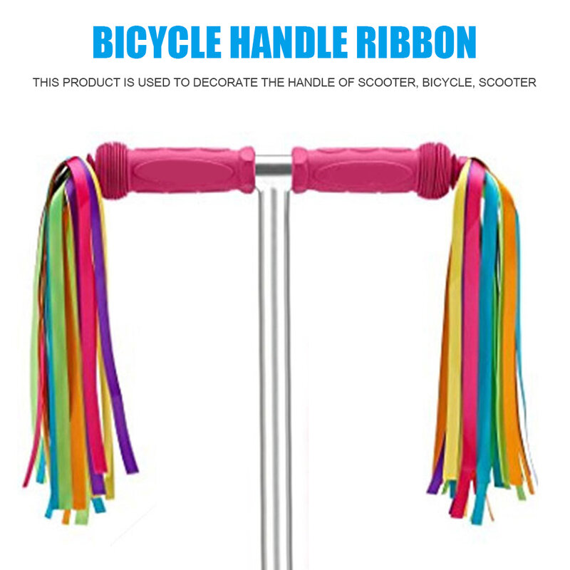 2/4PCS Bicycle Handlebar Kids Girls Boys Scooter Cycling Colorful Streamers Ribbon Decoration Outdoor Cycling Bike Accessories