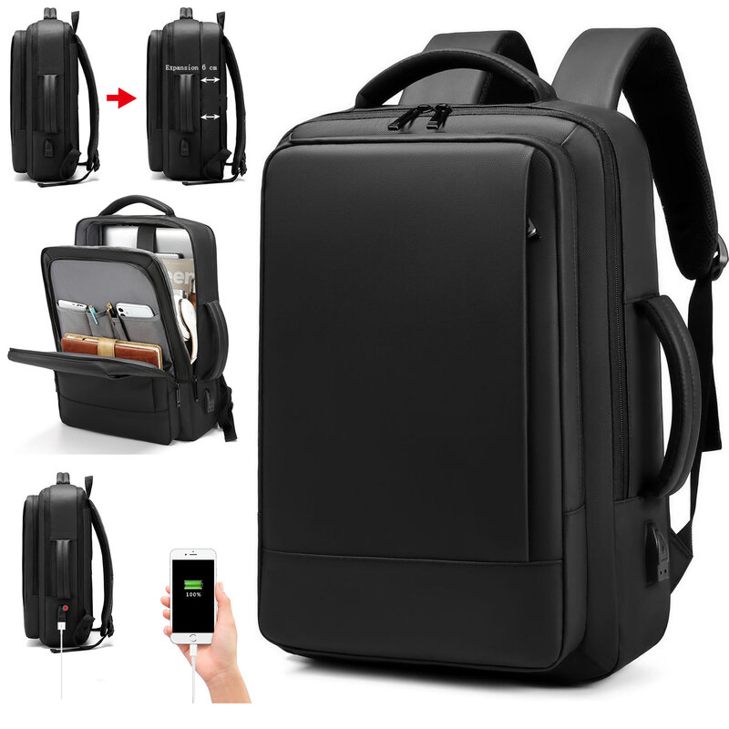 Rozbudowy męski wodoodporny 15.6 Cal plecaki na laptopa USB Notebook tornister sportowy plecak szkolny plecak dla mężczyzn