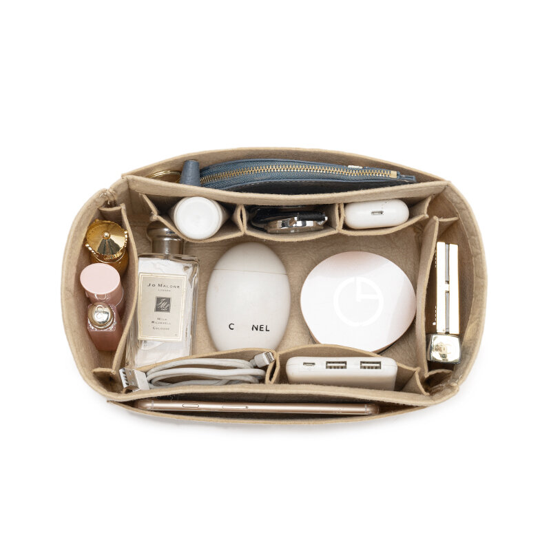 Bolsa organizadora de insertos de fieltro para Lindy Handbag Mini 26 30 34, bolsa de almacenamiento de cosméticos portátil interior de viaje de maquillaje para mujer, personalizada