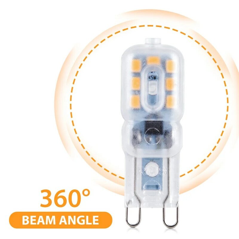 Vnnzzo mini g9 led 3w 5 2835 smd lampada milho lâmpada 220v 240v 14 22 smd pode ser escurecido led lâmpada lustre substituir halogênio