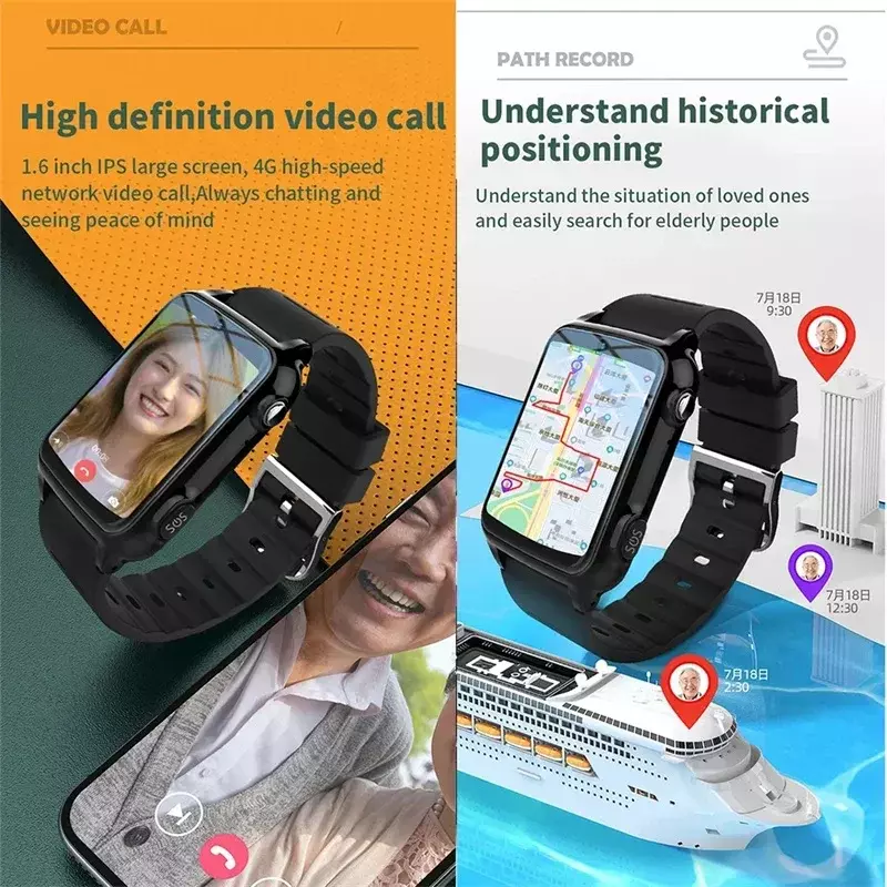 Ältere smart watch gs20 sturzer kennung alarm sos anruf für krankenhaus krankenhaus gps wifi standort sdk 4g sim smartwatch
