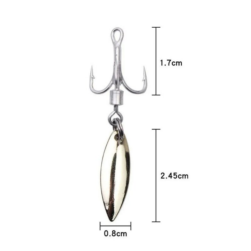 With Black Tube With Willow Blade With Barbs Treble Hooks Rotating Sequins Black Tube Rotating Ring Hook Swivel Three Hooks
