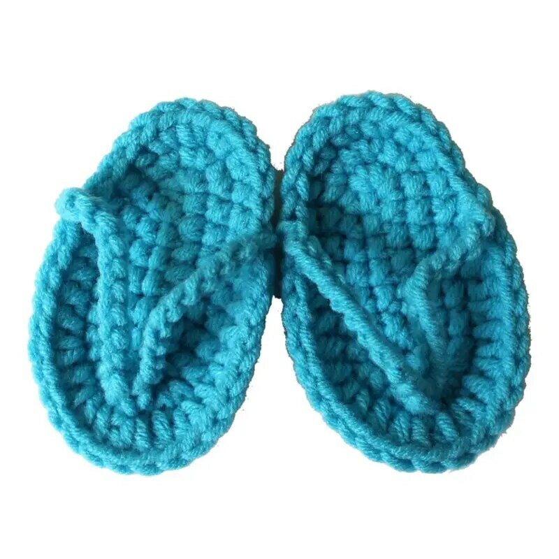 Mini simpatiche pantofole per neonato Fotografia Puntelli Pantofole per neonati fatte a mano all'uncinetto