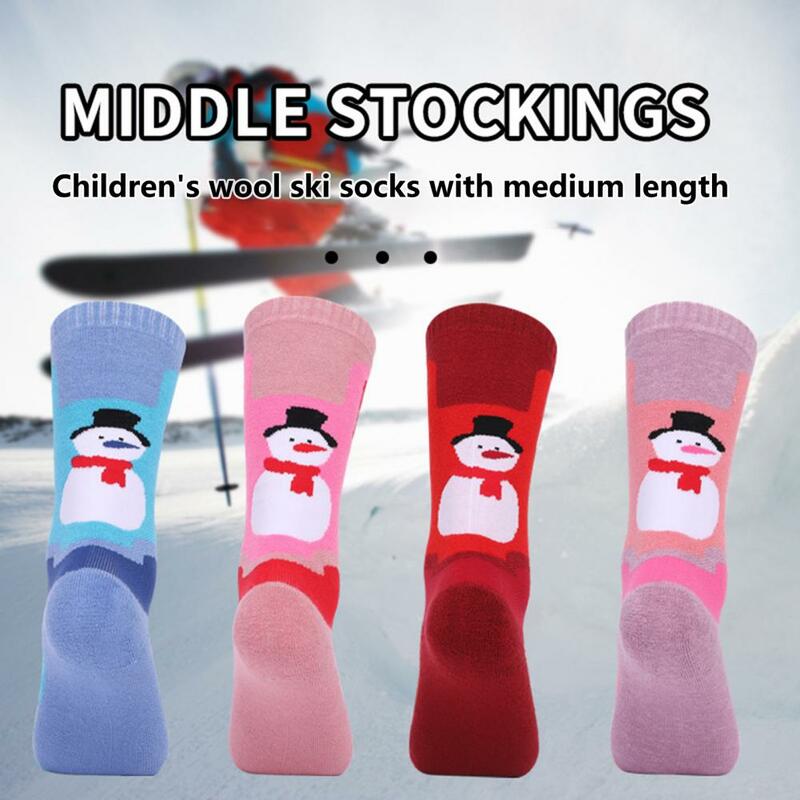 1 Pair Hiking Socks Wear-resistant Breathable Kids Running Socks Boys Girls Thick Warm Snowboarding Socks for Outdoor