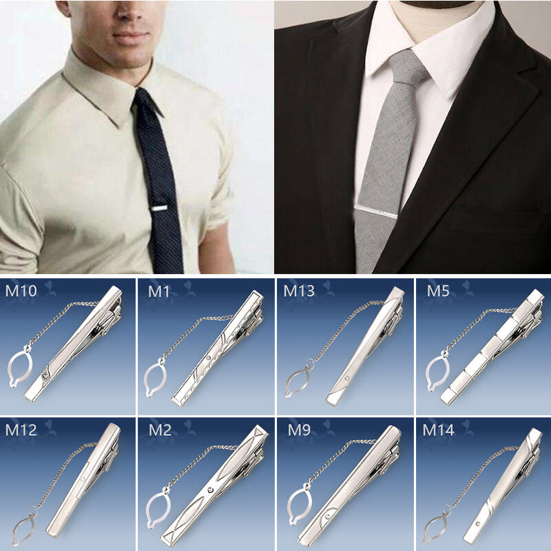 Мужские классические заколки для галстука, медные зажимы для галстука, качественная эмалированная металлическая блестящая деловая мужская заколка для галстука