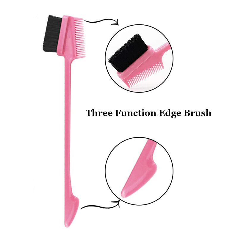 1 Pieces Hair Styling Comb Professional Edge Control Brush For Women White Hair Brushes For Slick Ponytail Three Function In One