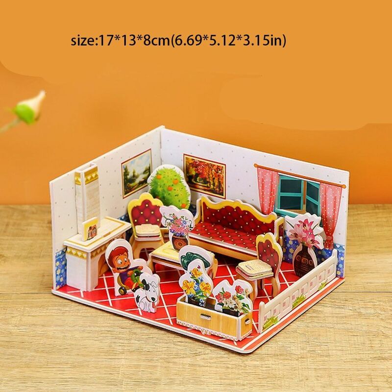 Educational 3D Paper Puzzle Room Building Kit DIY Bathroom Kitchen Boys Girls Toys Assemble Gift Gift