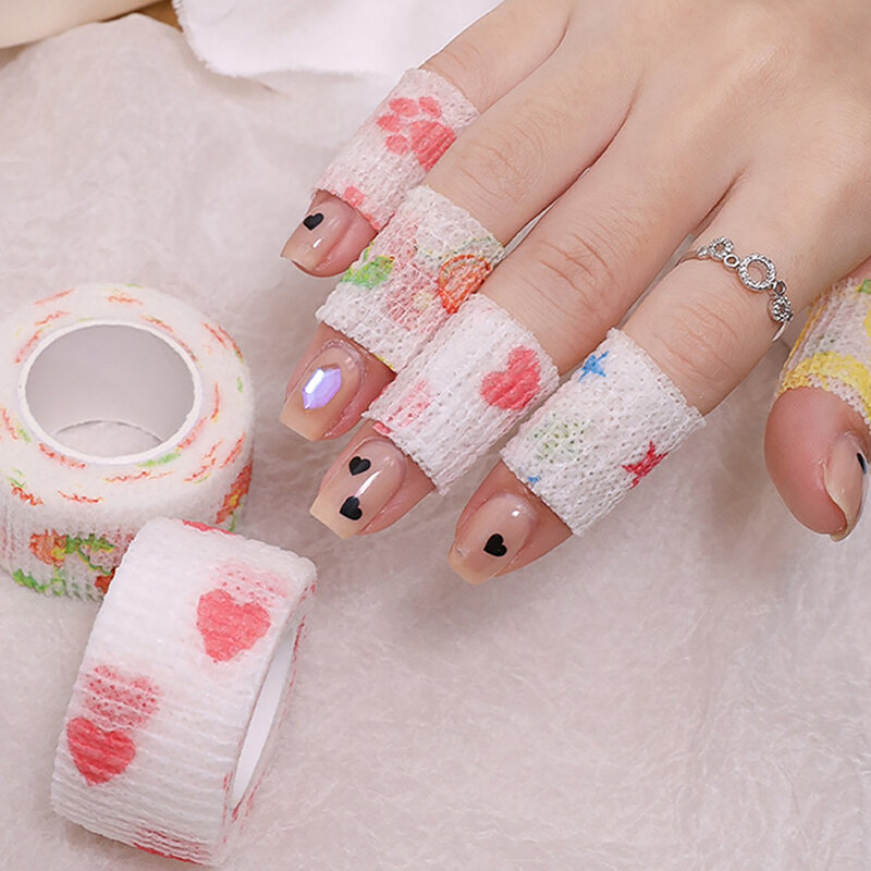 2M/4M Nail Finger Protection Bandage Cute Flex Anti UV Non-Woven Manicure Tool Breathable Wrap Self-adhesive Tape Sports Supply