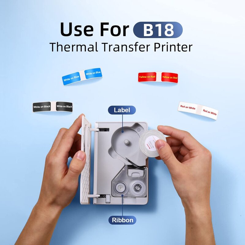 NIIMBOT-pegatinas de etiquetas térmicas para B18, serie transparente, papel impermeable antiaceite resistente a los arañazos