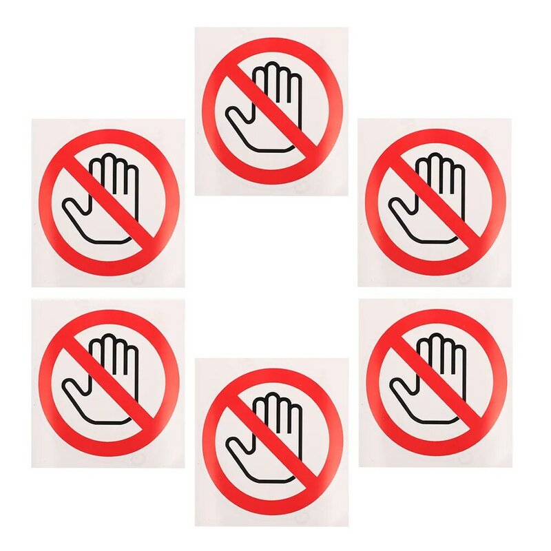 自己粘着性の安全警告ラベル,タッチ,ロゴ,6個