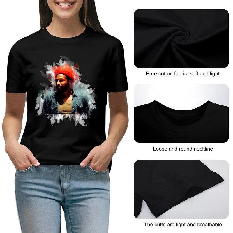 Женская футболка с графическим принтом Marvin Gaye, летний топ, 2019