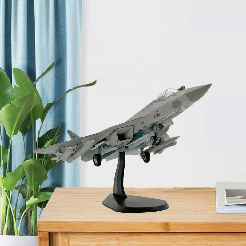Modèle d'avion jouet en métal SU-57 modèle moulé sous pression pour garçon cadeau collection et cadeau