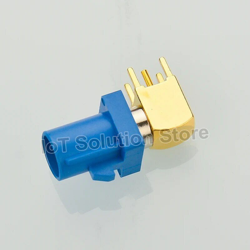 Fakra-C Right Angle Male Female Car Automotive Fakra C Blue SMB Connector For GPS GNSS PCB Mounting