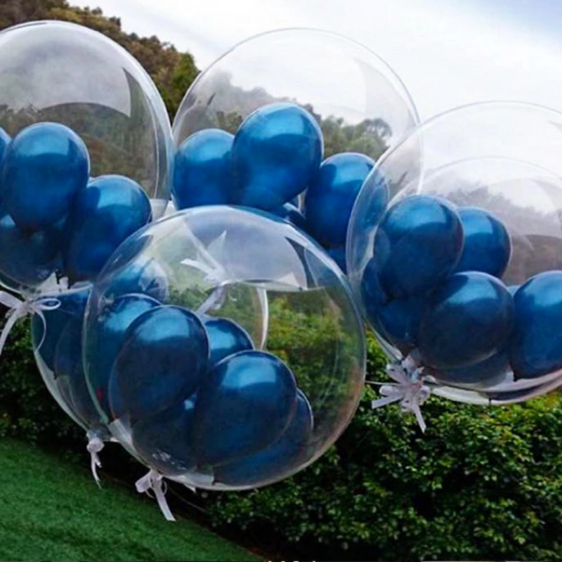 Balões transparentes Bobo Bubble, balão claro, feliz aniversário, decoração do partido do casamento, 10 ", 18", 20 ", 24", 10pcs