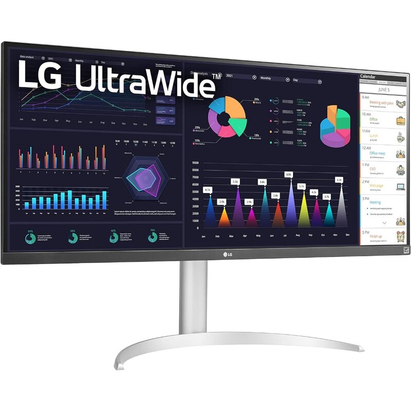 34WQ650-W 34 Cal 21:9 UltraWide Full HD (2560x1080) 100Hz IPS monitora, częstotliwość odświeżania 100Hz z gamą kolorów RGB 99%