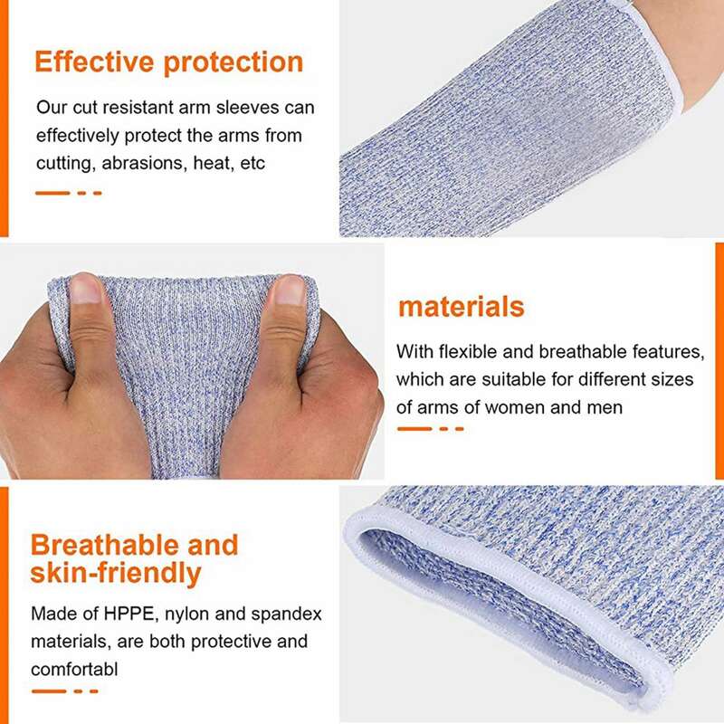 4 Pair Cut and Burn Resistant Sleeves Arm Protection Sleeves Forearm Protectors for Thin Skin and Bruising