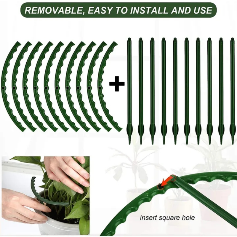 Soporte de plástico para pilotes de plantas, herramienta de jardín de 2/4/6 piezas, para invernaderos y flores
