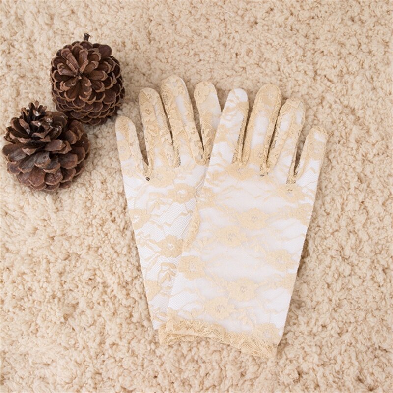 Female Short Gloves Formal Lace Gloves Bachelorette Party Bridal Wedding Gloves